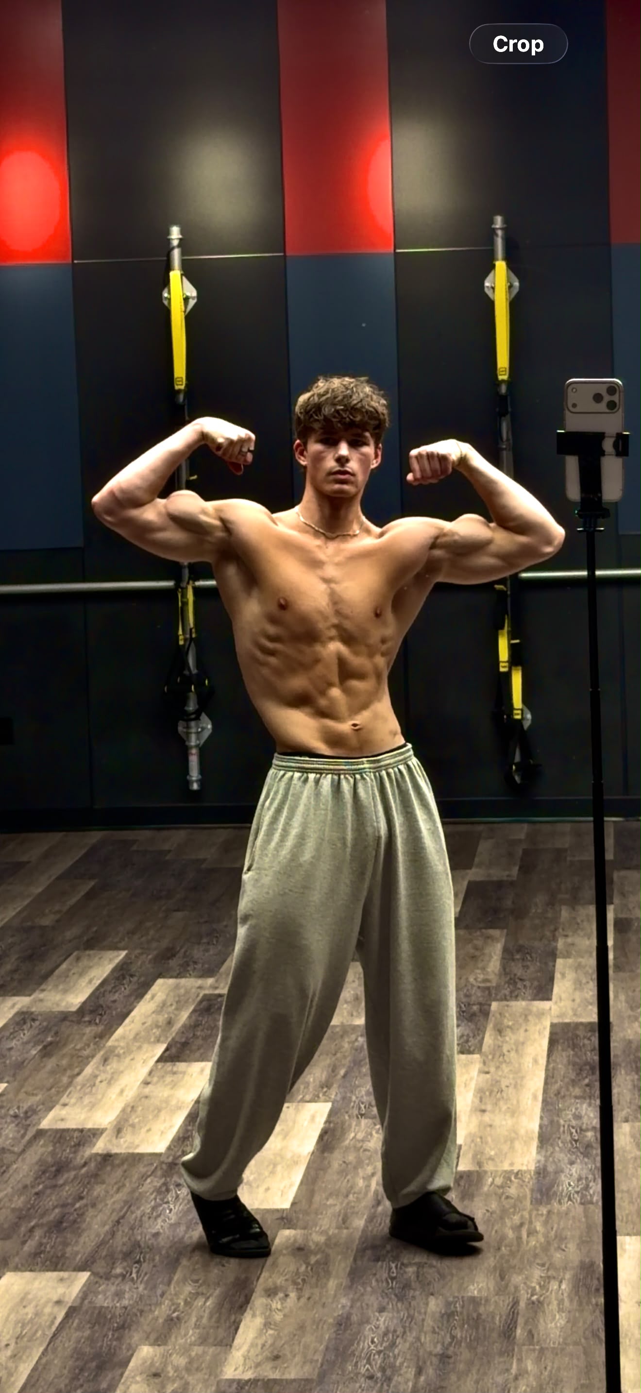Tyler training in the gym